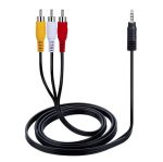 3 RCA Male Plug to RCA Stereo Audio Video Male AUX Cable